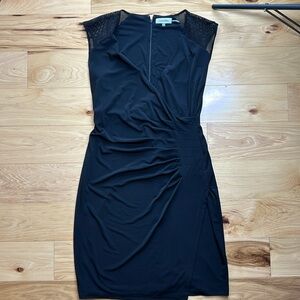 Calvin Klein Black Deep V-Neck Dress | Size Medium